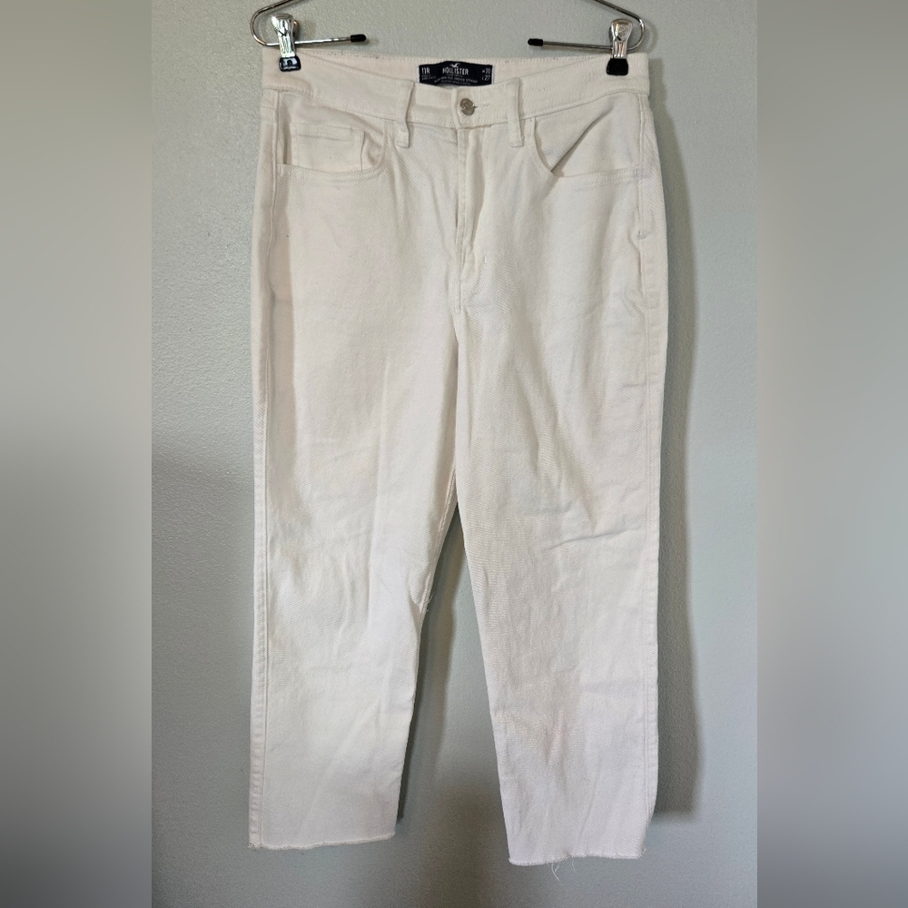 Hollister White Straight Leg Jeans Size 11